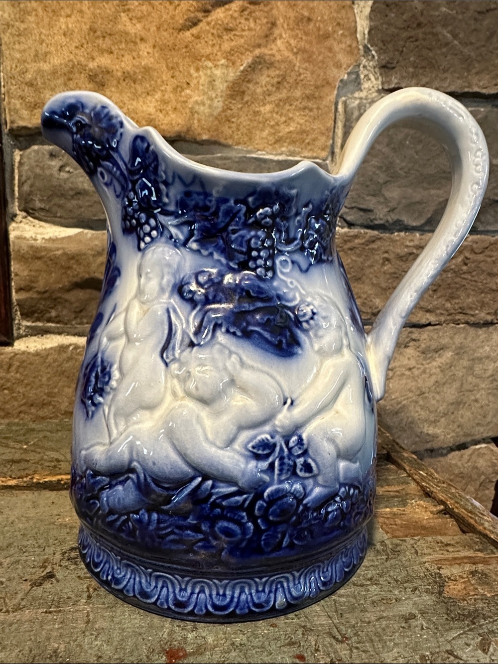 Vintage Swedish Flow blue pitcher